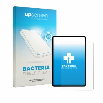 Parte frontale di una confezione del prodotto con il logo del marchio upscreen. Accanto è raffigurato il dispositivo Vivo Pad 