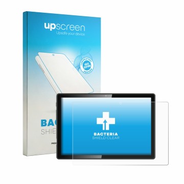 Vorderseite einer Produktverpackung mit dem Markenlogo upscreen. Daneben ist das Gerät Denver TIO-10525 mit dem zugehörigen Di