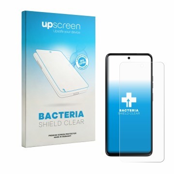 Face avant d’un emballage produit avec le logo de la marque upscreen. À côté, l’appareil Motorola Moto G47 est représenté avec
