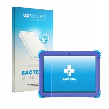 Face avant d’un emballage produit avec le logo de la marque upscreen. À côté, l’appareil Sky Devices Kids Pro 1 est représenté