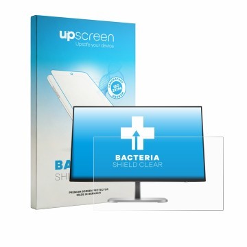 Front side of a product packaging with the brand logo upscreen. Next to it is the device HP Series 5 Pro 524pf shown with the 