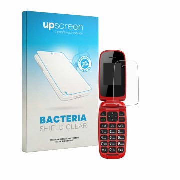 Parte frontal de un envase de producto con el logotipo de la marca upscreen. Al lado se muestra el dispositivo Chakeyake R341 