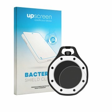 Parte frontal de un envase de producto con el logotipo de la marca upscreen. Al lado se muestra el dispositivo Audemars Piguet