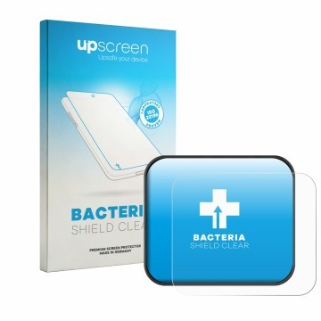 Face avant d’un emballage produit avec le logo de la marque upscreen. À côté, l’appareil Saphe T est représenté avec la protec