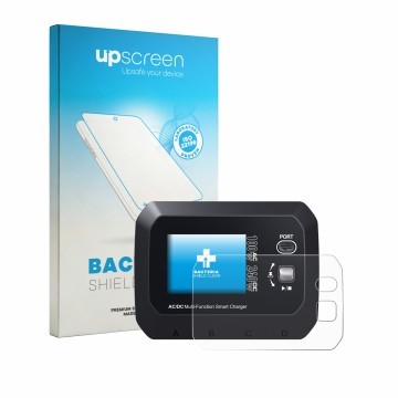 Vorderseite einer Produktverpackung mit dem Markenlogo upscreen. Daneben ist das Gerät SkyRc Q100 Neo mit dem zugehörigen Disp