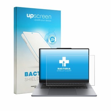 Parte frontale di una confezione del prodotto con il logo del marchio upscreen. Accanto è raffigurato il dispositivo Lenovo Yo