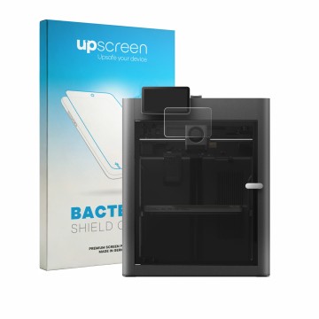 Vorderseite einer Produktverpackung mit dem Markenlogo upscreen. Daneben ist das Gerät Bambu Lab X2D mit dem zugehörigen Displ