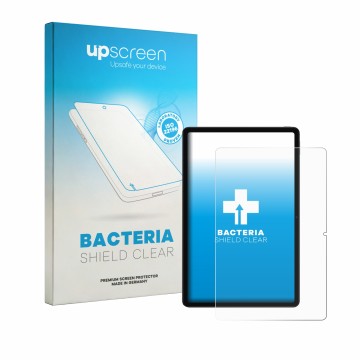 Parte frontal de un envase de producto con el logotipo de la marca upscreen. Al lado se muestra el dispositivo Xiaomi Redmi K 