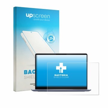 Face avant d’un emballage produit avec le logo de la marque upscreen. À côté, l’appareil Dell 14S DS14260 est représenté avec 