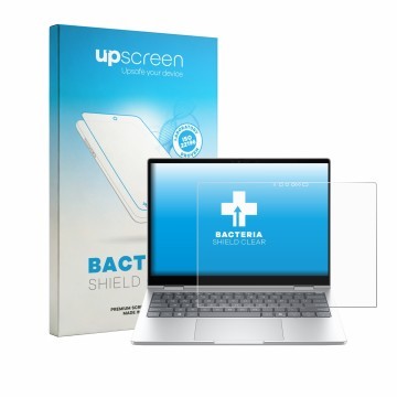Vorderseite einer Produktverpackung mit dem Markenlogo upscreen. Daneben ist das Gerät HP EliteBook 8 Flip G2i 13