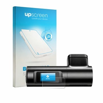 Vorderseite einer Produktverpackung mit dem Markenlogo upscreen. Daneben ist das Gerät Azdome M330 Max mit dem zugehörigen Dis
