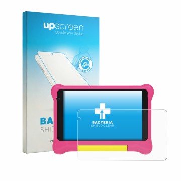 Parte frontale di una confezione del prodotto con il logo del marchio upscreen. Accanto è raffigurato il dispositivo Laptok LP