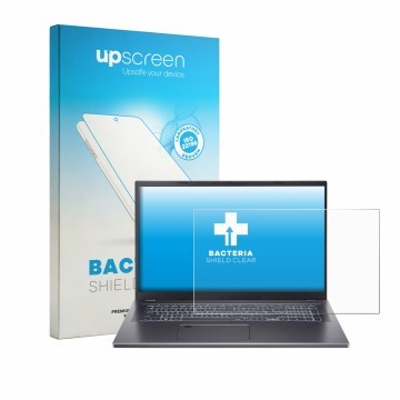 Parte frontale di una confezione del prodotto con il logo del marchio upscreen. Accanto è raffigurato il dispositivo Acer Aspi
