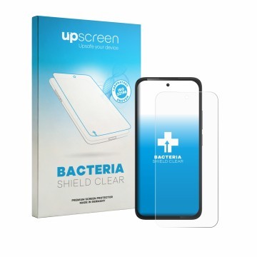 Parte frontale di una confezione del prodotto con il logo del marchio upscreen. Accanto è raffigurato il dispositivo TCL K70 4