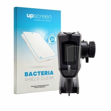 Face avant d’un emballage produit avec le logo de la marque upscreen. À côté, l’appareil Spektrum DX Rugged Plus est représent