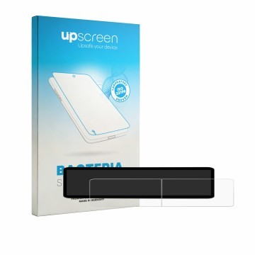 Face avant d’un emballage produit avec le logo de la marque upscreen. À côté, l’appareil Kia EV2 2026 ccNC Triple Panorama Dis