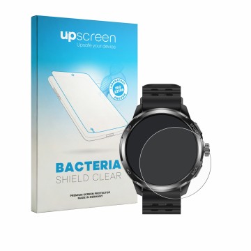 Parte frontale di una confezione del prodotto con il logo del marchio upscreen. Accanto è raffigurato il dispositivo Ulefone A