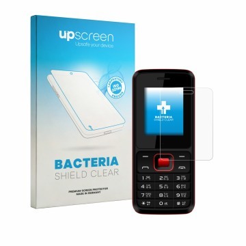 Parte frontale di una confezione del prodotto con il logo del marchio upscreen. Accanto è raffigurato il dispositivo Karbonn K