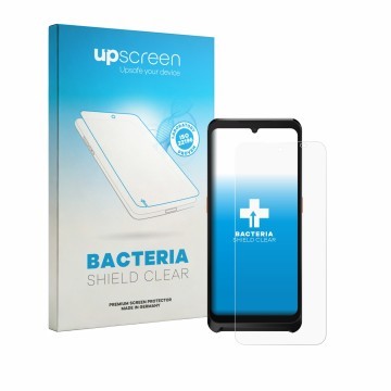 Face avant d’un emballage produit avec le logo de la marque upscreen. À côté, l’appareil Sunmi P3 Air est représenté avec la p