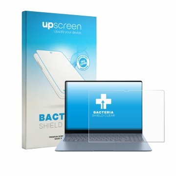 Vorderseite einer Produktverpackung mit dem Markenlogo upscreen. Daneben ist das Gerät Samsung Galaxy Book6 Edge 16