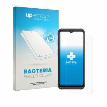 Parte frontal de un envase de producto con el logotipo de la marca upscreen. Al lado se muestra el dispositivo Werock Rockscan
