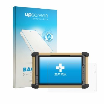 Face avant d’un emballage produit avec le logo de la marque upscreen. À côté, l’appareil DT Research DT381RP est représenté av