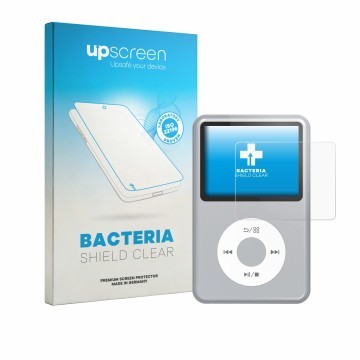 Parte frontal de un envase de producto con el logotipo de la marca upscreen. Al lado se muestra el dispositivo innioasis Y1 co