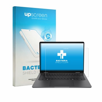 Face avant d’un emballage produit avec le logo de la marque upscreen. À côté, l’appareil Dell Pro 7 Series 13 2-in-1 P703260 e