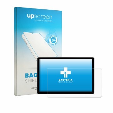 Face avant d’un emballage produit avec le logo de la marque upscreen. À côté, l’appareil Skoda Elroq 85 2027 est représenté av