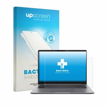 Vorderseite einer Produktverpackung mit dem Markenlogo upscreen. Daneben ist das Gerät ASUS ExpertBook PM3 mit dem zugehörigen