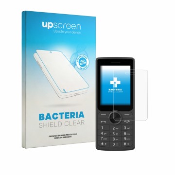 Parte frontale di una confezione del prodotto con il logo del marchio upscreen. Accanto è raffigurato il dispositivo SPC Wild 