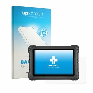 Face avant d’un emballage produit avec le logo de la marque upscreen. À côté, l’appareil Autel MaxiSYS MS906 MAX est représent
