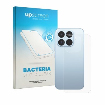 Face avant d’un emballage produit avec le logo de la marque upscreen. À côté, l’appareil Xiaomi 17T (Arrière) est représenté a
