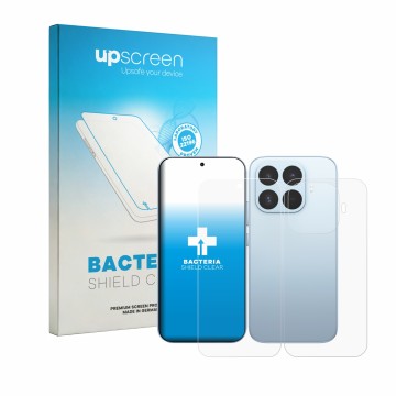 Front side of a product packaging with the brand logo upscreen. Next to it is the device Xiaomi 17T (Front+Back) shown with th