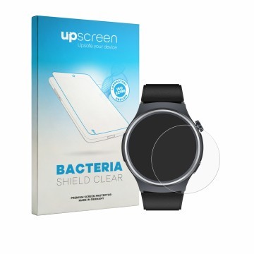 Parte frontale di una confezione del prodotto con il logo del marchio upscreen. Accanto è raffigurato il dispositivo Black Sha