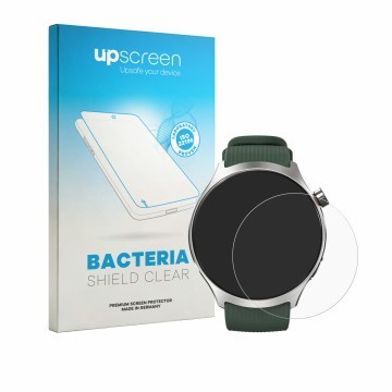 Parte frontale di una confezione del prodotto con il logo del marchio upscreen. Accanto è raffigurato il dispositivo Motorola 