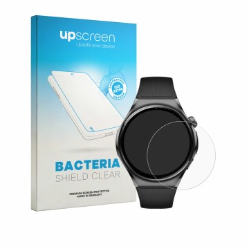 Parte frontale di una confezione del prodotto con il logo del marchio upscreen. Accanto è raffigurato il dispositivo Huawei Wa