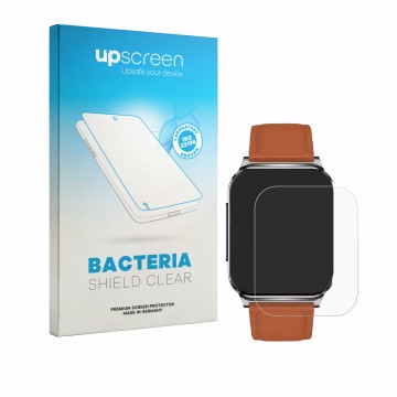 Parte frontal de un envase de producto con el logotipo de la marca upscreen. Al lado se muestra el dispositivo Knauermann PRO 