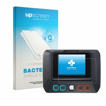 Face avant d’un emballage produit avec le logo de la marque upscreen. À côté, l’appareil SkyRc D8neo est représenté avec la pr