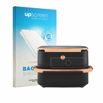 Face avant d’un emballage produit avec le logo de la marque upscreen. À côté, l’appareil Ninja Foodi FlexDrawer AF500EUCP est 