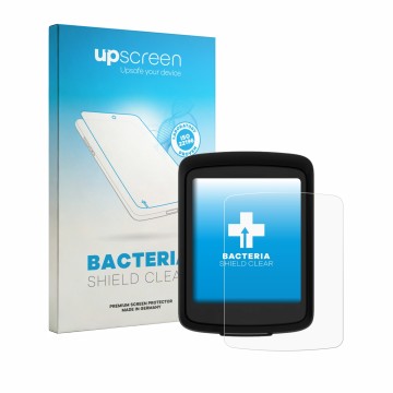 Parte frontale di una confezione del prodotto con il logo del marchio upscreen. Accanto è raffigurato il dispositivo Bryton Ri