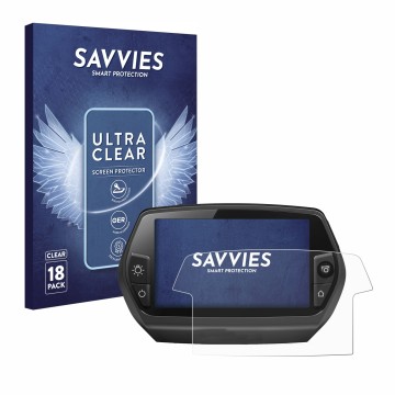 Front side of a product packaging with the brand logo Savvies. Next to it is the device Bosch Nyon 2014 shown with the corresp