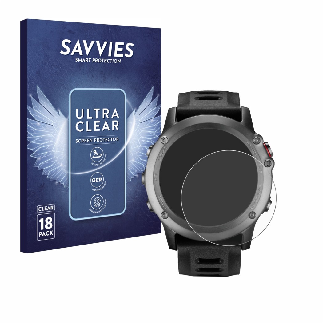 18x Savvies Screen Protector for Garmin Fenix HR
