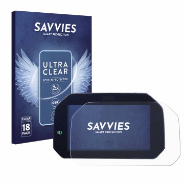 Front side of a product packaging with the brand logo Savvies. Next to it is the device BMW R 1200 GS 2017-2018 Connectivity T