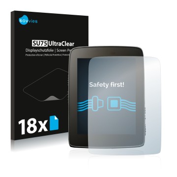 Face avant d’un emballage produit avec le logo de la marque Savvies. À côté, l’appareil Hammerhead Karoo est représenté avec l