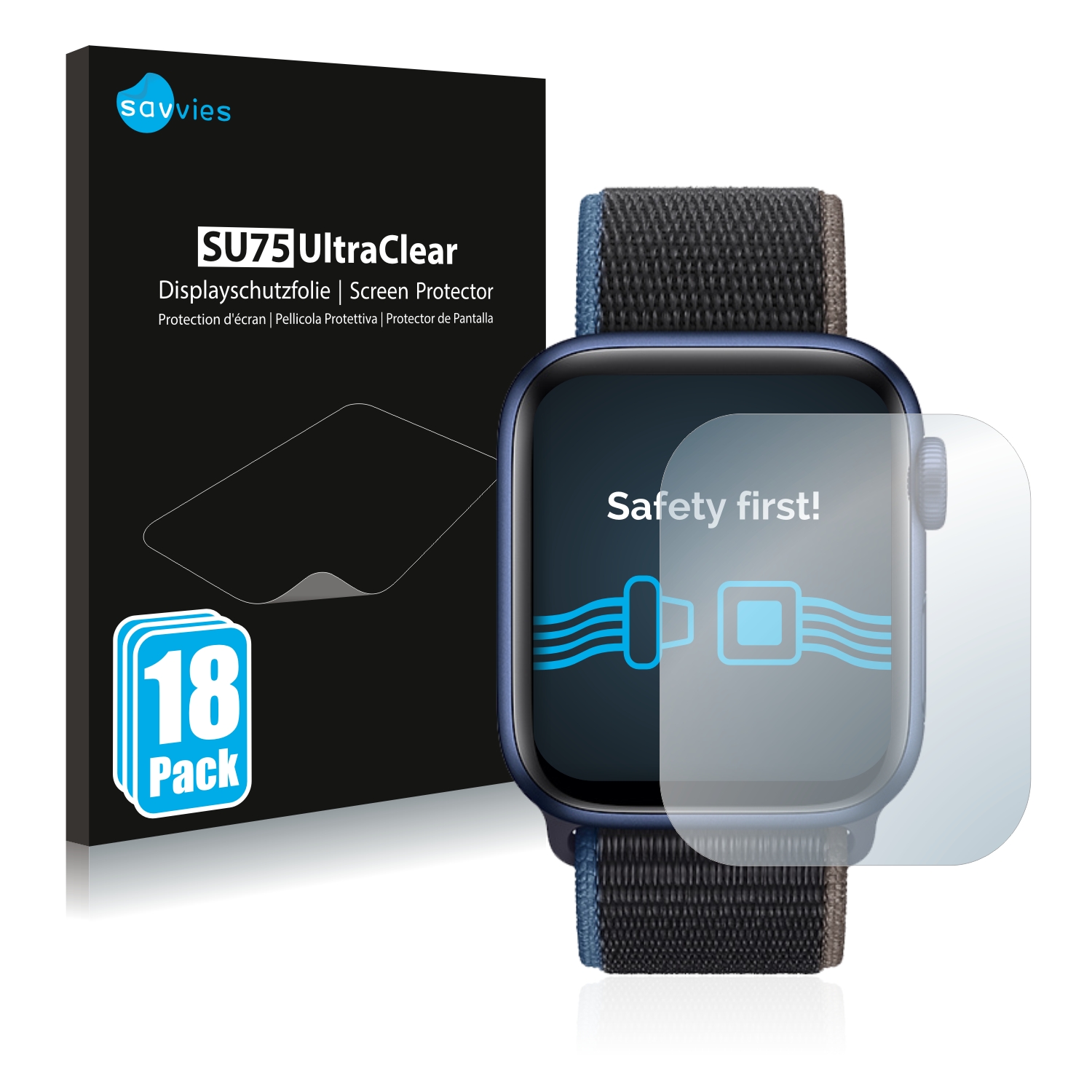 18x Savvies SU75 Pellicola protettiva per Apple Watch Series 6 (44 mm) |  protectionfilms24.it
