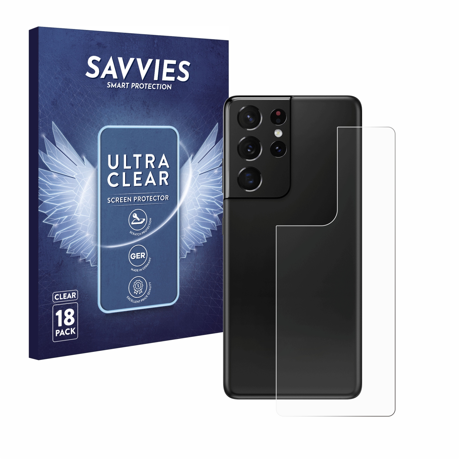 6x Savvies SU75 Film de protection d'écran pour Samsung Galaxy S21 Ultra 5G