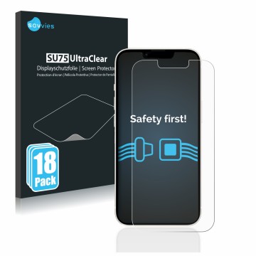 Parte frontale di una confezione del prodotto con il logo del marchio Savvies. Accanto è raffigurato il dispositivo Apple iPho