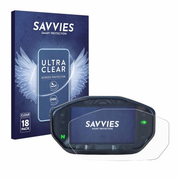 Front side of a product packaging with the brand logo Savvies. Next to it is the device Ducati Monster / Monster + 2021 shown 