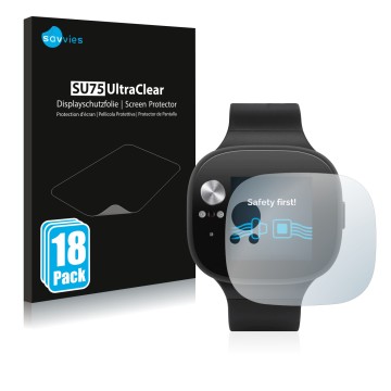 Parte frontale di una confezione del prodotto con il logo del marchio Savvies. Accanto è raffigurato il dispositivo ASUS Vivow